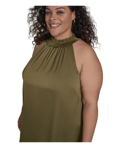 Vince Camuto Plus Size Satin Mock-neck A-line Dress