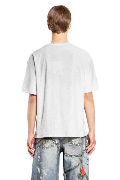 Acne Studios Exford Distressed Logo-print Organic Cotton-jersey T-shirt In Gray
