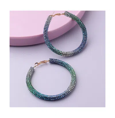 Sohi Women's Metallic Ombre Hoop Earrings