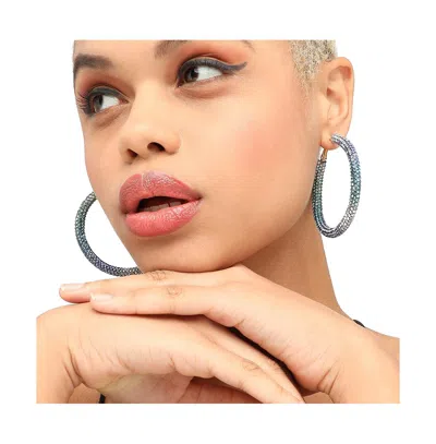 Sohi Women's Metallic Ombre Hoop Earrings