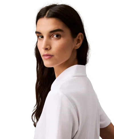 Calvin Klein Jeans Est.1978 Women's Ribbed Monogram-logo Polo Top