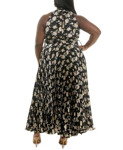 Taylor Plus Size Pleated Chiffon Fit & Flare Dress