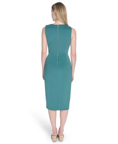 Calvin Klein Women's Wrap V-neck Scuba Sheath Dress