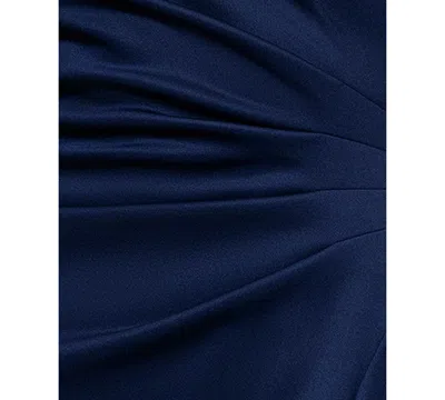 Xscape Petite Gathered-waist One-shoulder Evening Gown