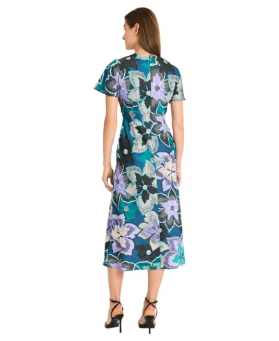 Maggy London Women's Short-sleeve Charmeuse Midi Dress