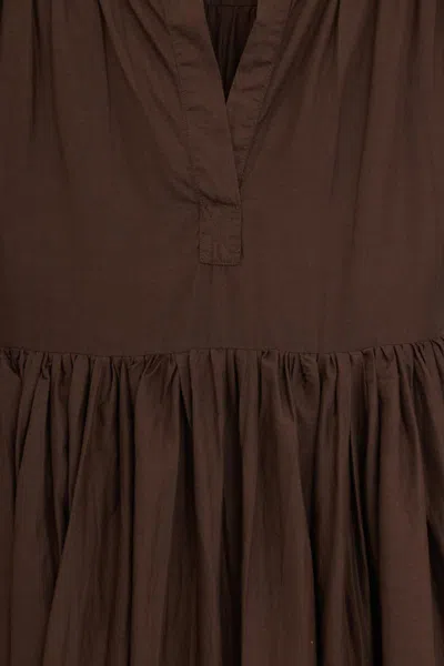 Aspesi Cotton Muslin Maxi Dress In Brown