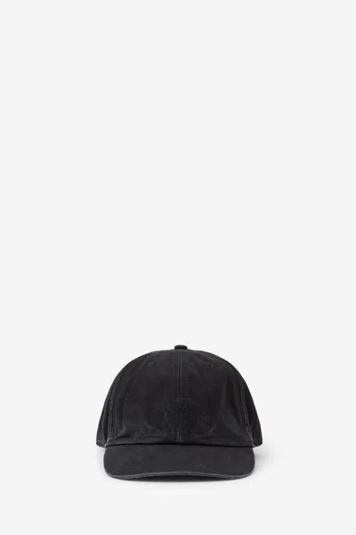 Mm6 Maison Margiela Mm6 By Maison Margiela Curved Brim Baseball Cap With Subtle Logo In Black