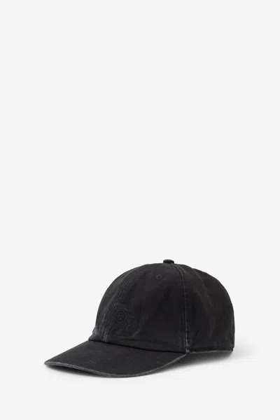 Mm6 Maison Margiela Mm6 By Maison Margiela Curved Brim Baseball Cap With Subtle Logo In Black