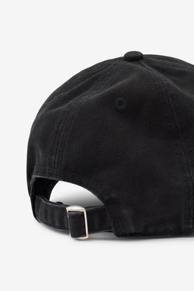 Mm6 Maison Margiela Mm6 By Maison Margiela Curved Brim Baseball Cap With Subtle Logo In Black