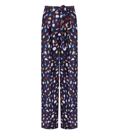 Essentiel Antwerp Frankrijk Navy Blue Wide Leg Pants In Blue