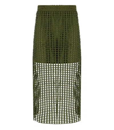 Essentiel Antwerp Handkerchief Khaki Midi Skirt