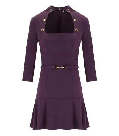 Elisabetta Franchi Purple Dress With Buttons In Purple
