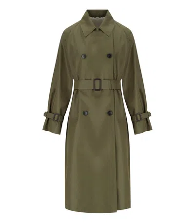 Weekend Max Mara Canasta Kaki Trench In Green