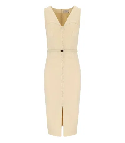 Elisabetta Franchi Crepe Bustier Dress With Contrasting Topstitching