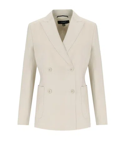 Weekend Max Mara Nervoso Sabbia Double-breasted Blazer In White
