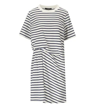 Weekend Max Mara Pireo Blue Striped Dress In Multi