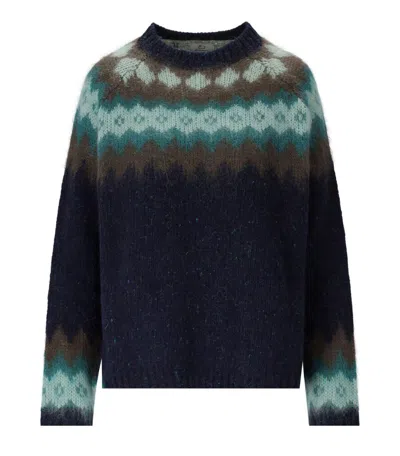 Woolrich Fairisle Blue Crewneck Sweater