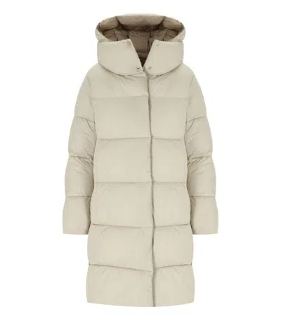 Save The Duck Sibyl Beige Hooded Padded Jacket In Neutral