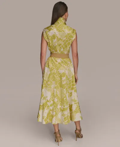 Donna Karan Women's Cap Sleeve Printed Shirt Dress
