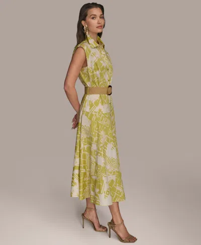 Donna Karan Women's Cap Sleeve Printed Shirt Dress