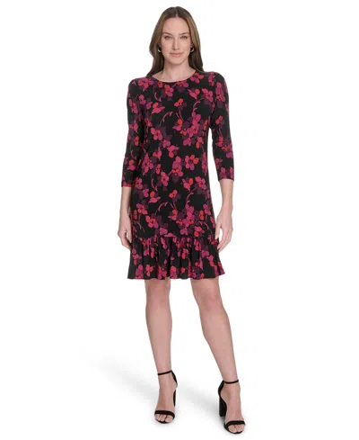 Tommy Hilfiger Women's 3/4-sleeve Jersey Shift Dress In Multi