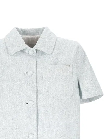 Cassell Light Blue Denim Bowling Shirt In Blue
