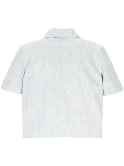 Cassell Light Blue Denim Bowling Shirt In Blue