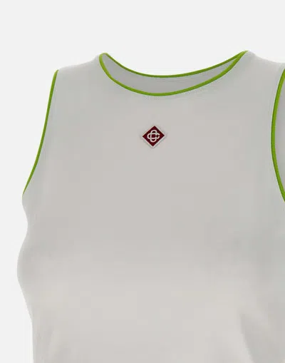 Casablanca White Pima Cotton Tank Top