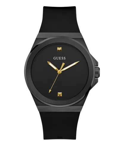 Guess Men's Analog Black Silicone Watch 44mm