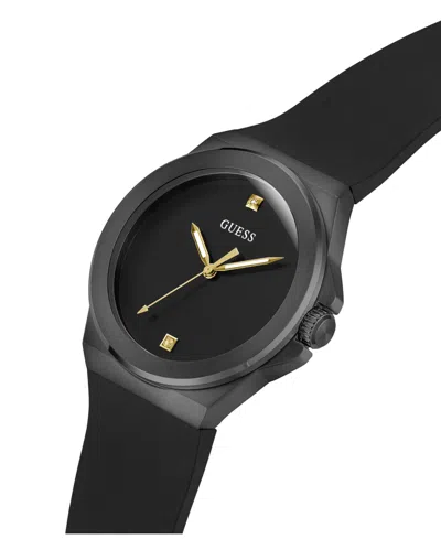 Guess Men's Analog Black Silicone Watch 44mm
