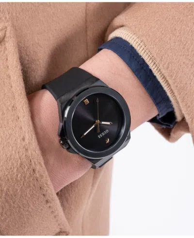 Guess Men's Analog Black Silicone Watch 44mm