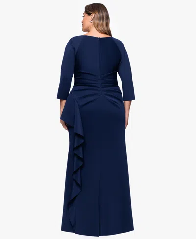 Xscape Plus Size V-neck Long Sheath Dress