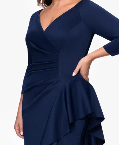 Xscape Plus Size V-neck Long Sheath Dress