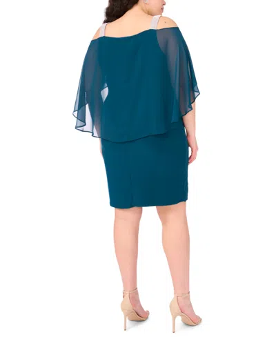 Msk Plus Size Embellished Cold-shoulder Draped Shift Dress