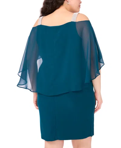 Msk Plus Size Embellished Cold-shoulder Draped Shift Dress