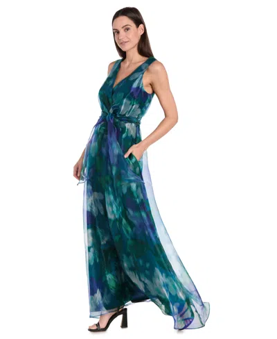 R & M Richards Petite Sleeveless Bow-tie A-line Dress In Multi