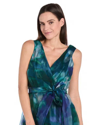 R & M Richards Petite Sleeveless Bow-tie A-line Dress In Multi
