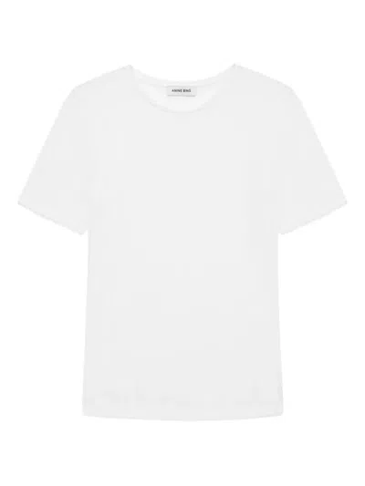 Anine Bing Pia T-shirt In White Polyester In White