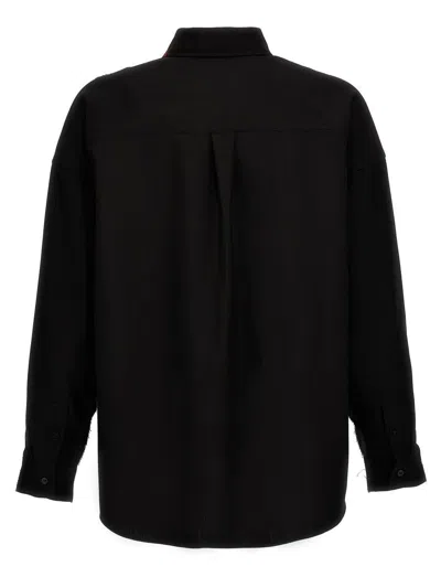 Marni Cool Wool Shirt With Contrast Stitching Shirt And Blouse Black