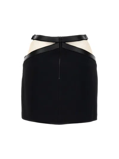 David Koma Cross Waist Band Net Insert Skirts Black
