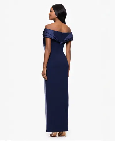 Betsy & Adam Women's Organza Off-the-shoulder Dress