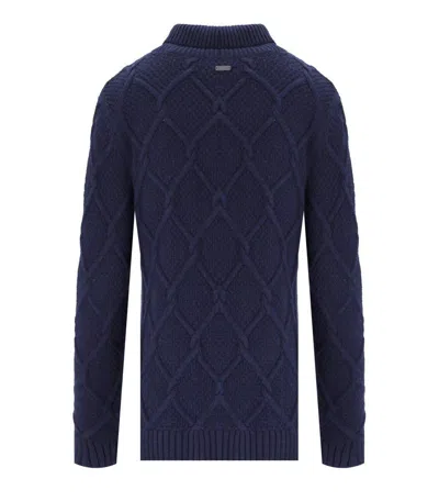 Barbour Burne Roll Blue Turtleneck Sweater