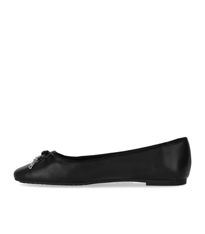 Michael Kors Logo Bow Ballet Flats Flat Shoes Black In Black