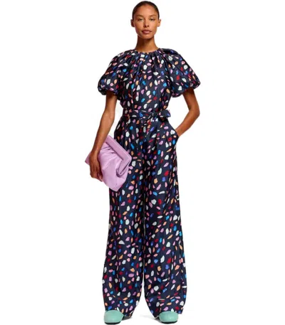 Essentiel Antwerp Frankrijk Navy Blue Wide Leg Pants In Blue
