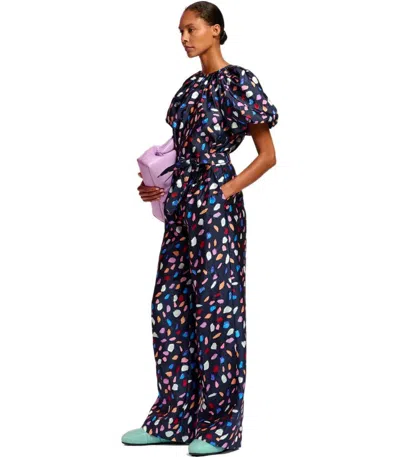 Essentiel Antwerp Frankrijk Navy Blue Wide Leg Pants In Blue
