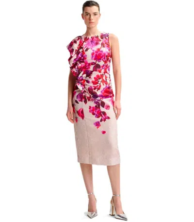 Essentiel Antwerp Haylight Asymmetric Midi Dress In Pink
