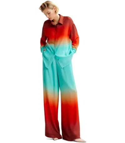Essentiel Antwerp Hug Tie Dye Orange Pants In Multi