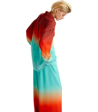 Essentiel Antwerp Hug Tie Dye Orange Pants In Multi