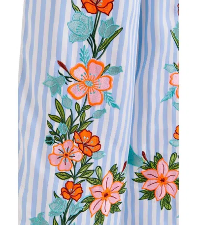 Essentiel Antwerp Hevon2 White And Light Blue Trousers In Blue