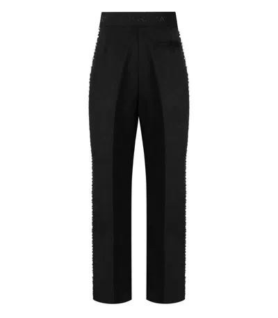 Stine Goya Ciara Black Wide Leg Pants With Rhinestones